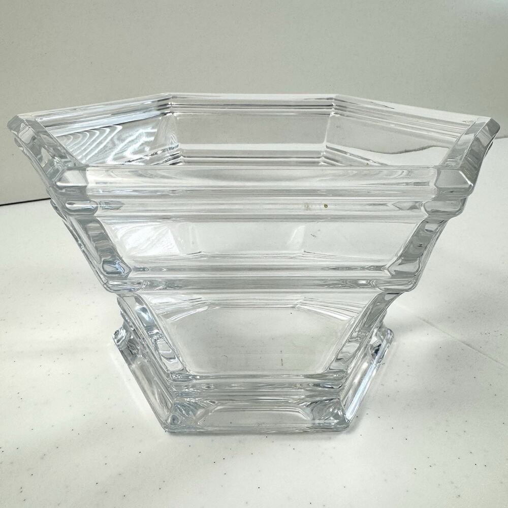 Vintage Tiffany & Co Windham Crystal Hexagon Bowl Faceted Glass Form & Function
